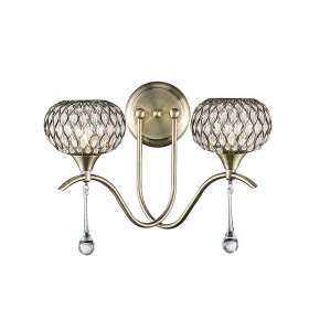Chelsie Antique Brass Wall Lights Diyas Armed Wall Lights Chelsie Antique Brass Wall Lights Diyas Armed Wall Lights